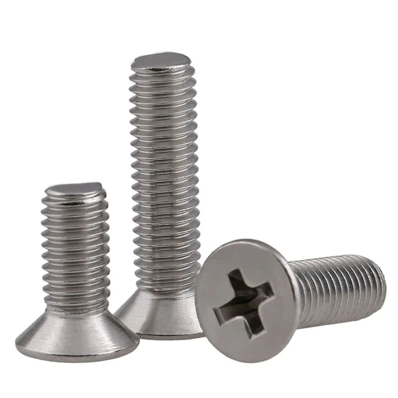 

10/20/50Pcs M2 M2.5 M3 M4 M5 M6 DIN965 GB819 304 Stainless Steel Flat Head Countersunk Phillips Machine Screws