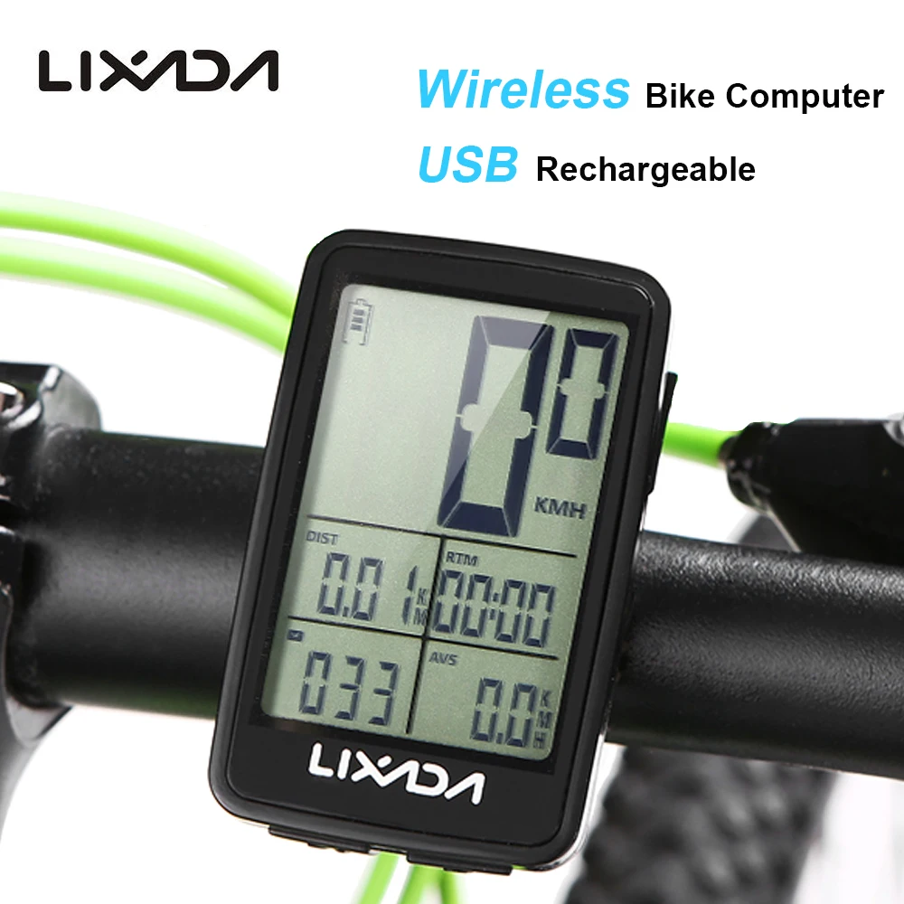 Lixada непромокаемый MTB велосипедный компьютер USB Перезаряжаемый беспроводной Велосипедный Спидометр Одометр велосипедный температурный секундомер