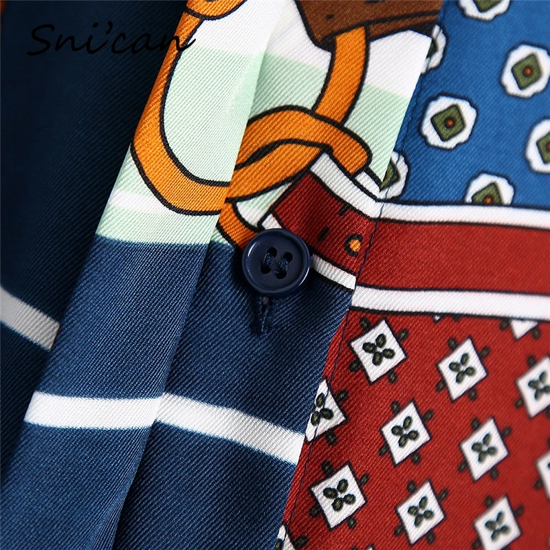 

Snican long sleeve chain print blazer dress casual oversize mini dresses fashion ladies za 2020 women robe femme vestidos mujer