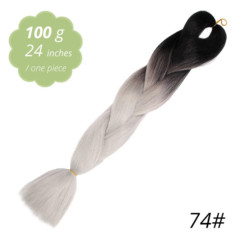 74 AISI BEAUTY Crochet Braids Synthetic Hair Jumbo Braiding Hair 100g/Pack Pink Grey Twists Braids Hair Extensions - Цвет: 74