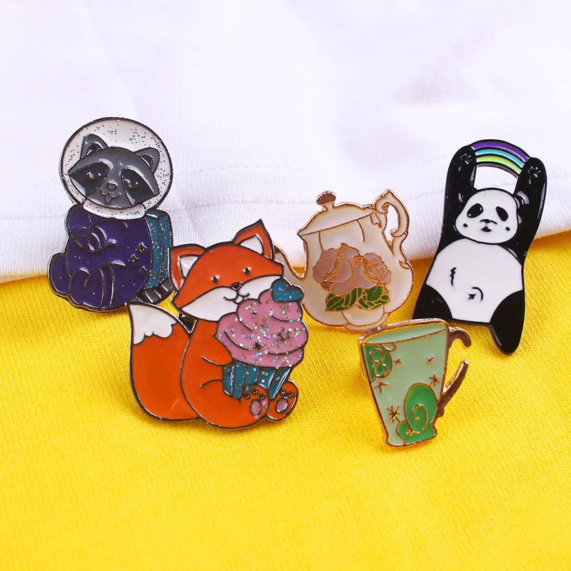 Модная брошь из цинкового сплава с милым космическим котом в стиле хиппи