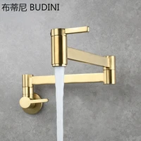 kitchen sink faucet into the wall single cold water faucet sink sink faucet folding double handle switch faucet