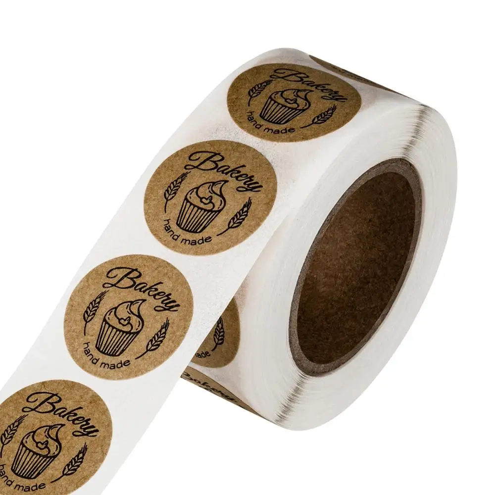 50 500 шт 1 в крафт бумаги ручной работы наклейки &quotпекарня&quot Скрапбукинг для