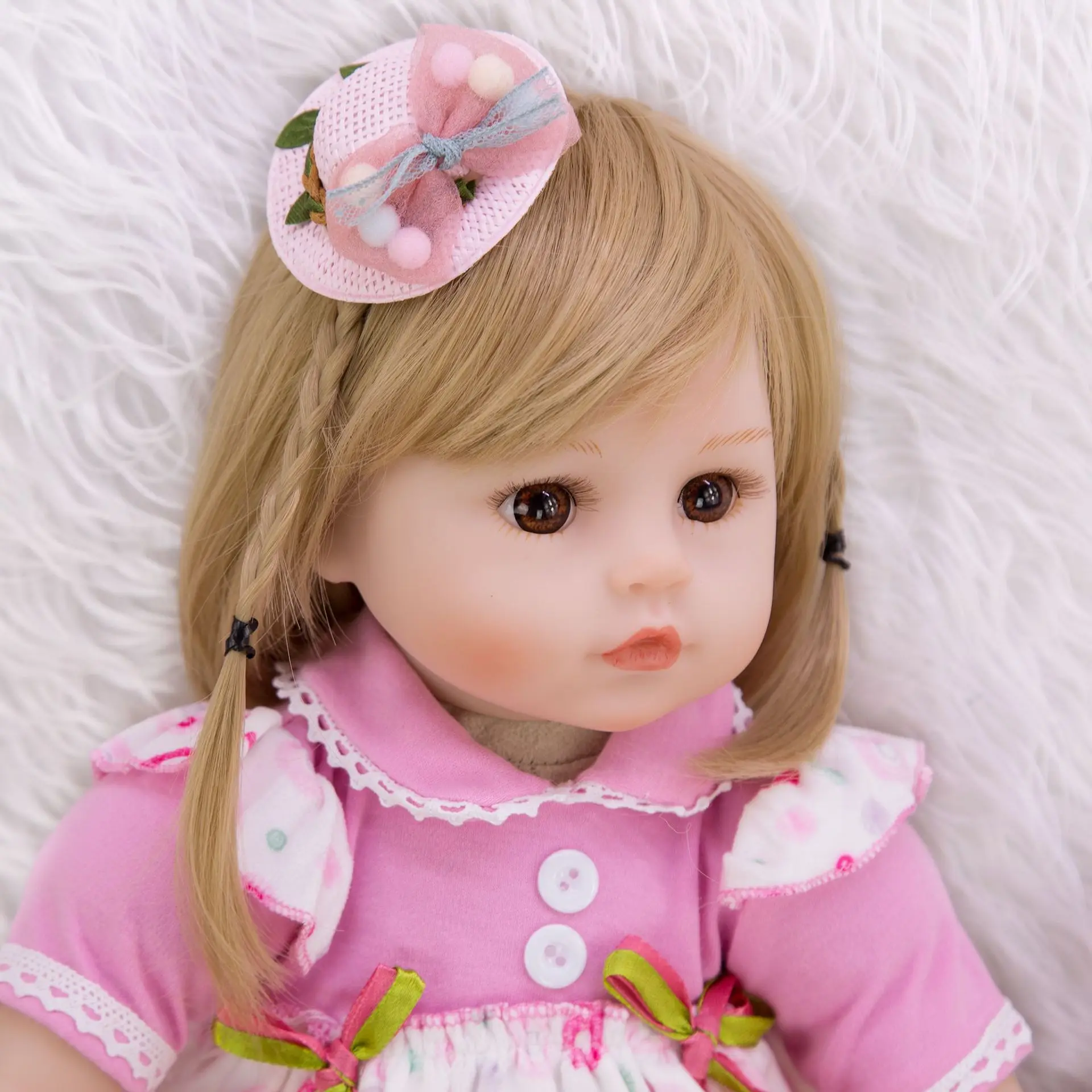18 дюймов перерожденные куклы младенцы полный корпус силиконовые сладкие девочки