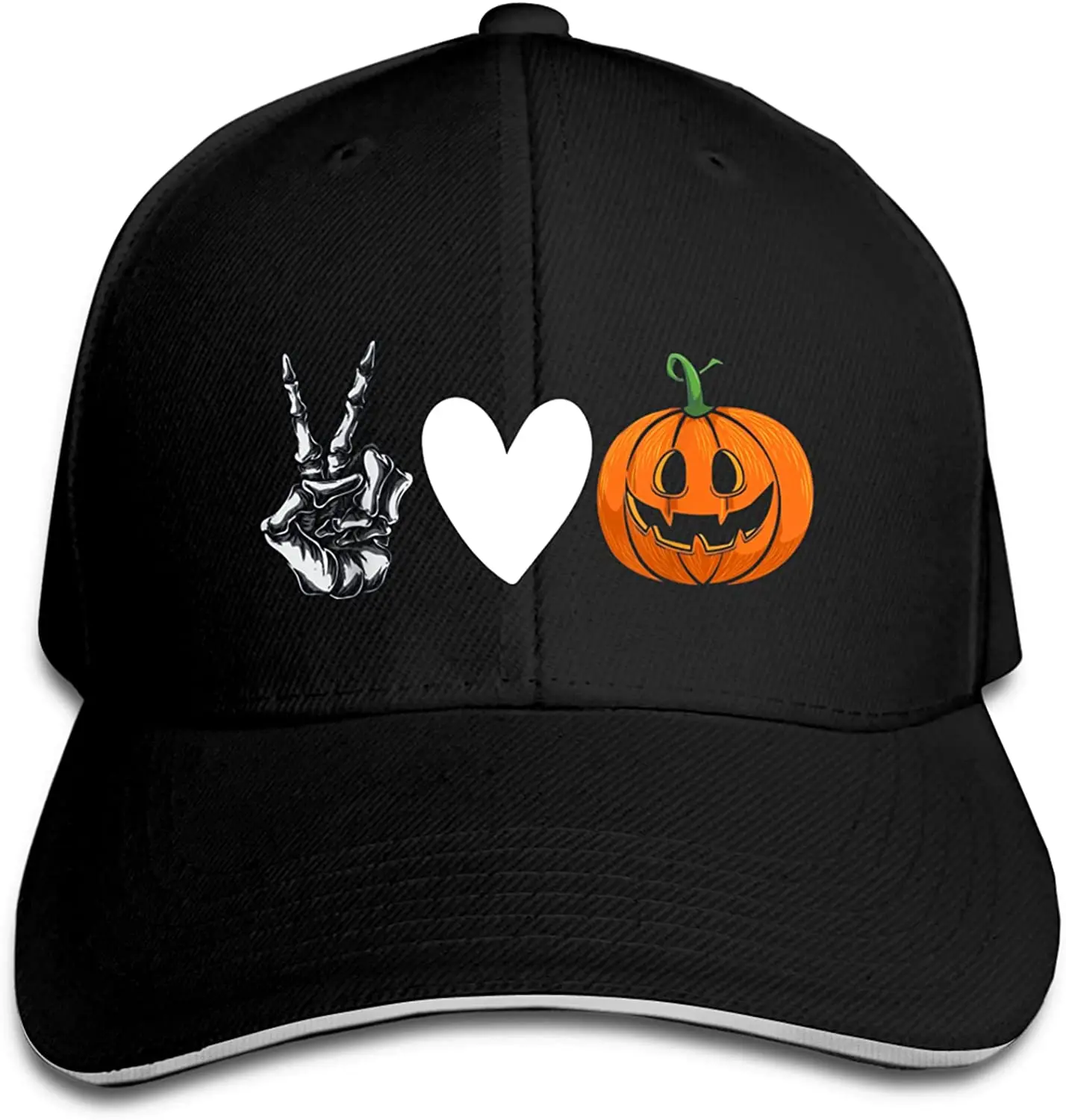 

Halloween Adjustable Unisex Sandwich Hat Print Baseball Cap Headgear