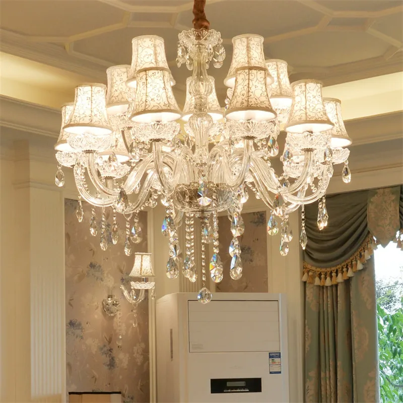 Современный светодиодный светильник с Прозрачной хрустальной люстрой для