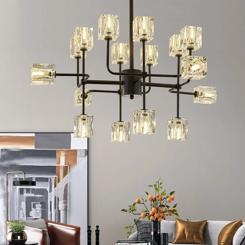 

2020 New Lustre Chrome Crystal Chandeliers Lighting LED Hanging Ceiling Lamp For Bedroom Plafon Lamparas De Techo Luminaire