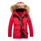 Куртка мужская зимняя, качественная ветровка Анорак, куртка на белом утином пуху, меховой капюшон, съемная длинная парка, Мужское пальто, теплое толстое пальто