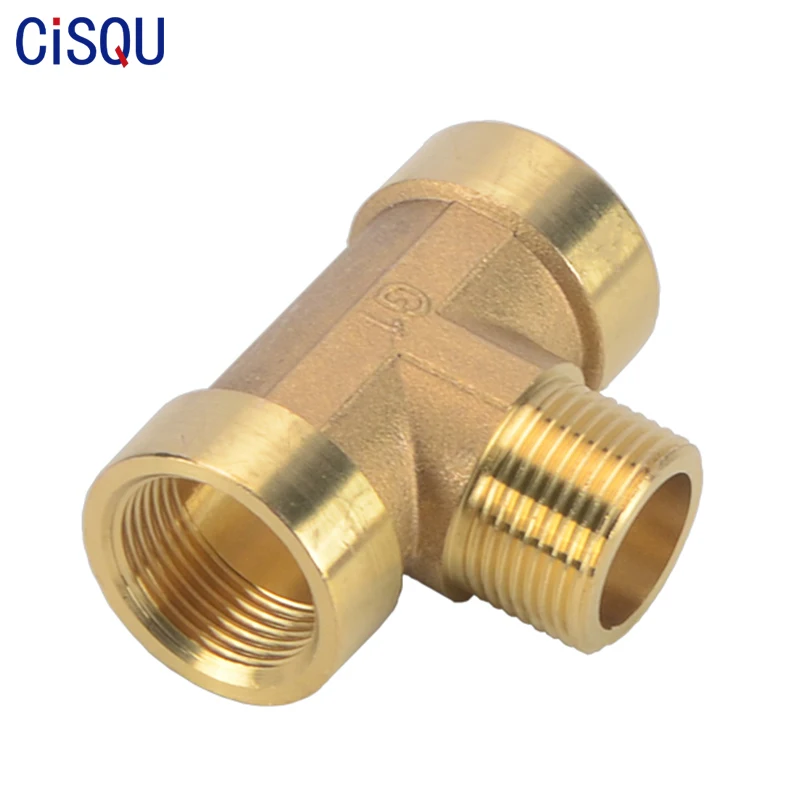 Female×Male×Female Тройник латунный фитинг для труб резьбовой адаптер BSP газовый
