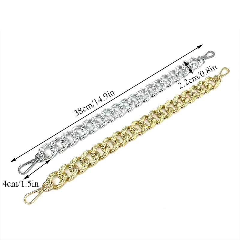 Silver Gold 38cm Bag Strap Handbag Handles DIY Purse Strap Replacement Handbag Straps Bag Chain Bag Accessories Handles For Bag