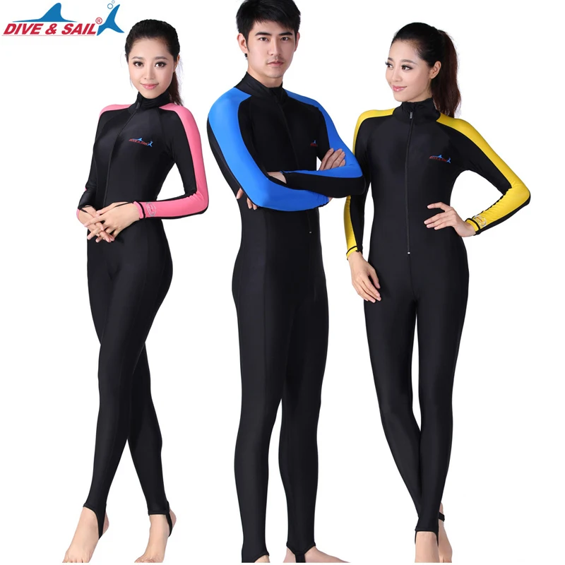 Гидрокостюм для ныряния с длинным рукавом DIVE & SAIL мужчин и женщин защитой от УФ