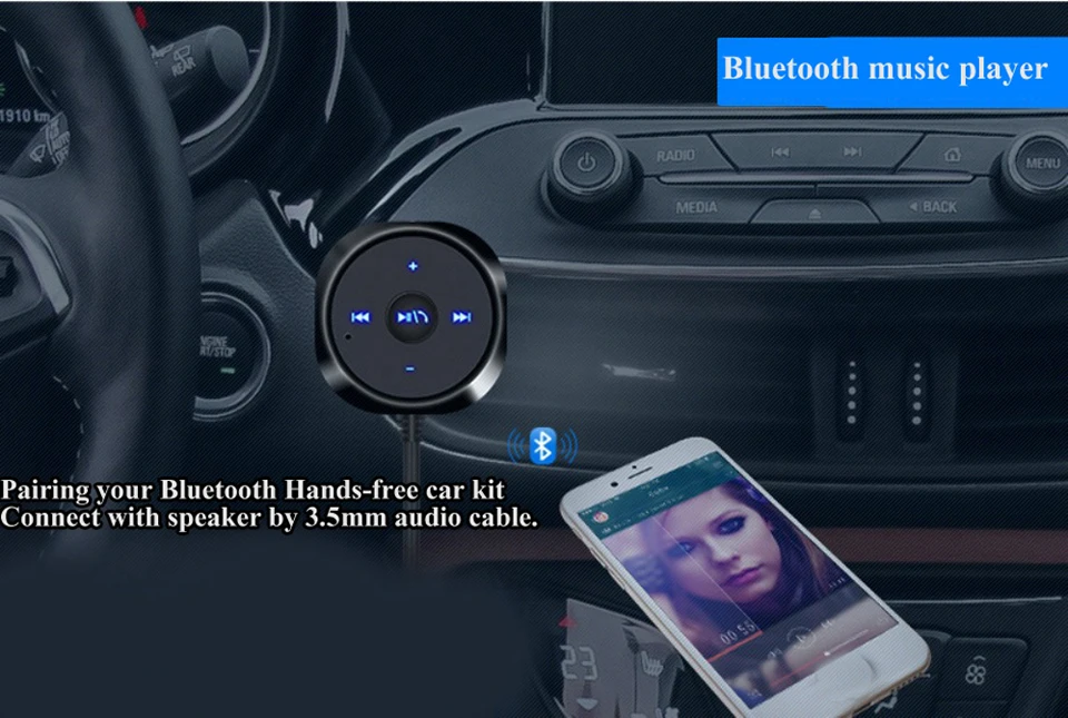 Автомобильный комплект Bluetooth-музыкального приемника kebidu A2DP 3 5 мм гарнитура
