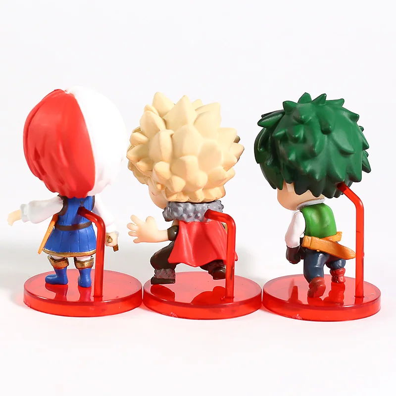 

My Hero Academia Bakugou Katsuki Midoriya Izuku Todoroki Shoto PVC Figure Q Version Toys Brinquedo 3pcs/set