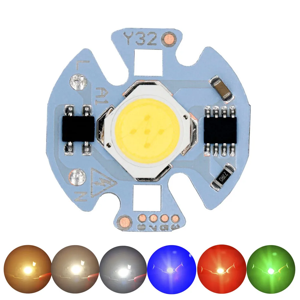 Светодиодный SMD светильник с чипом COB 3 Вт 5 7 9 15 светодиодный RGB AC220 в драйвер умная