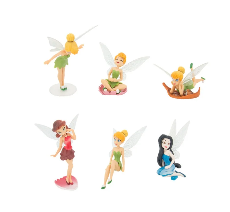 

6Pcs Flower Fairy Pixie Fly Wing Family Miniature Artificial Garden Ornament Home Decor Decoration Craft