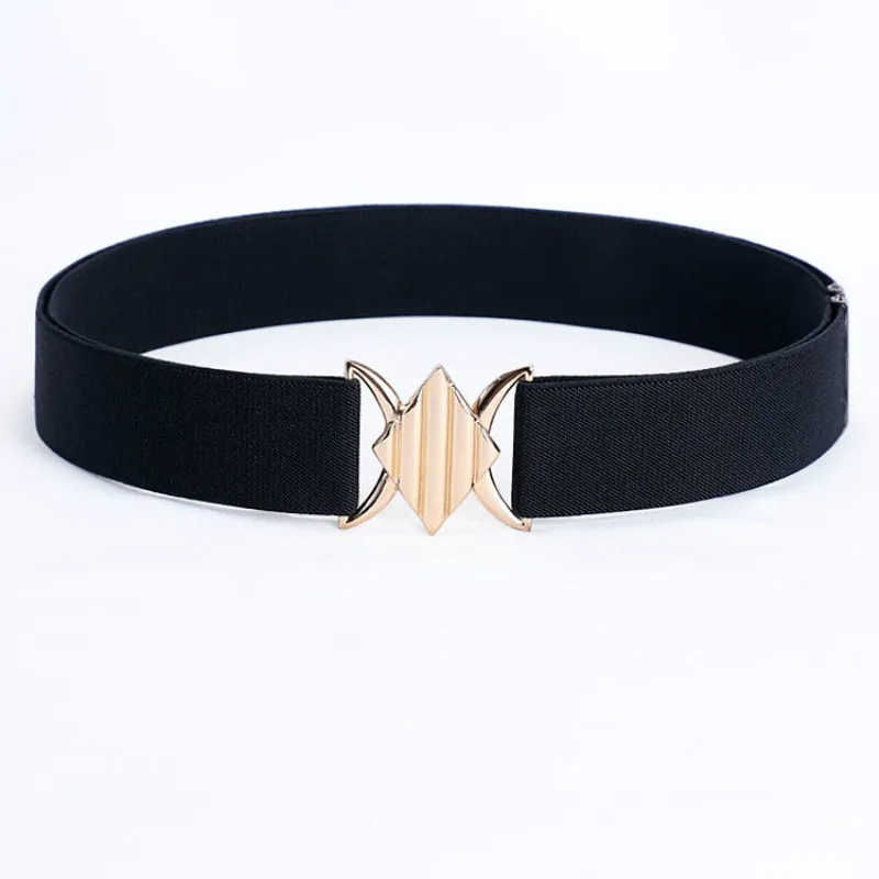 

New Waist band men /women with elastic Belts Luxury design gold buckle Waist Belt with skirt decoration outside with waist seal