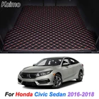 Кожаный коврик для багажника автомобиля для Honda Civic Sedan 2016 2017 2018, подкладка для груза, напольный коврик для багажника, ковер, автомобильные аксессуары