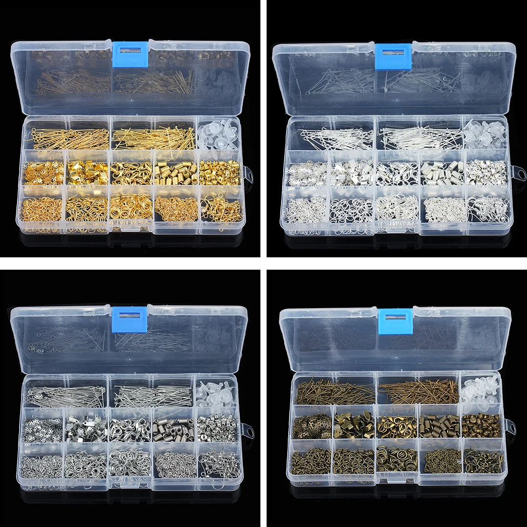 

580pcs/Box Jewelry Findings Kit Lobsters Clasp Jump Rings for DIY Jewelry Making
