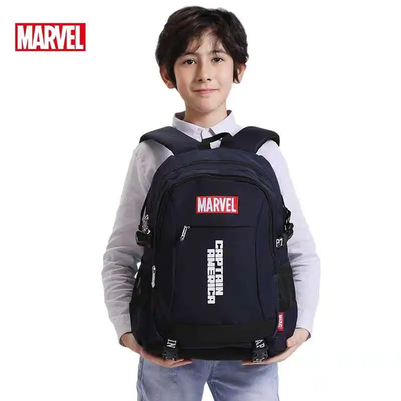 Школьные ранцы для мальчиков Disney Marvel, вместительные ортопедические рюкзаки для начальной школы с капитаном Америка для подростков