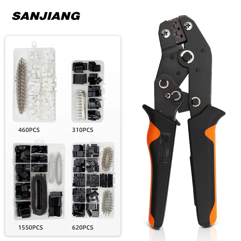 Dupont crimping pliers terminal ferrule crimper wire hand tool set terminals clamp tools SN-28B 310/460/620/1550Pcs Connector