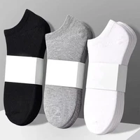spring and summer pure color black white gray unisex low cut breathable ankle socks