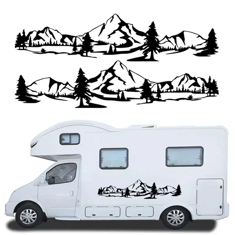 

Universal Waterproof Mountain Totem Car Sticker Pine Tree Car Body PET Sticker Garland Auto Styling Decor Accessories