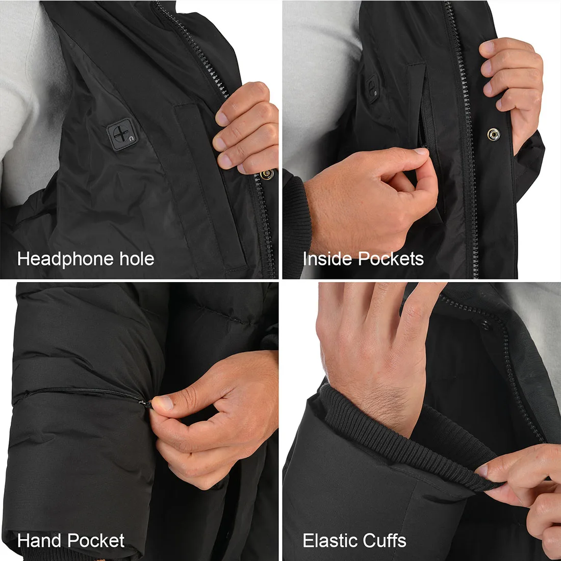 Mens Long Down Jacket Coat Winter Lesmart Warm Padded Thicken Hooded Windbreaker High Quality Down Parka Overcoat