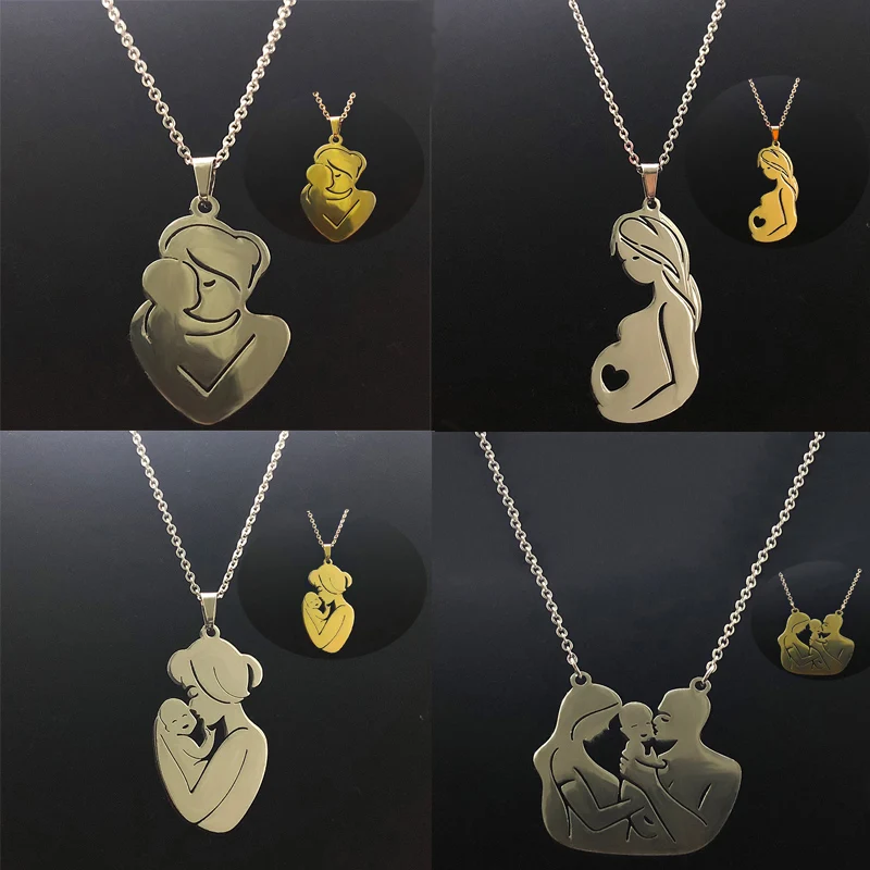 Подвеска для мамы папы и ребенка 2 цвета цепочка из нержавеющей стали ювелирное