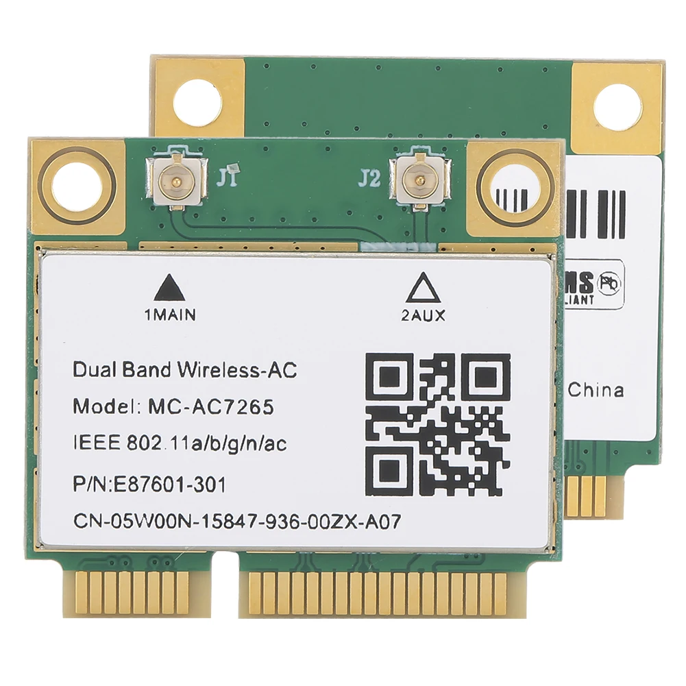 

1PCS Network Card Mini PCIE Gigabit DualBand for Bluetooth 4.2 Wireless 300Mbps Wifi MCAC7265 For Laptop