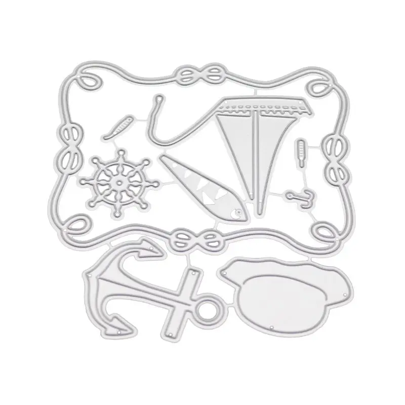 Морской металлический Трафаретный вырубной штамп трафарет для скрапбукинга