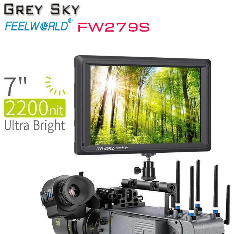 7 дюймовый 2200nit полевой монитор FEELWORLD FW279S с видимой камерой дневного света 3G SDI 4K HDMI