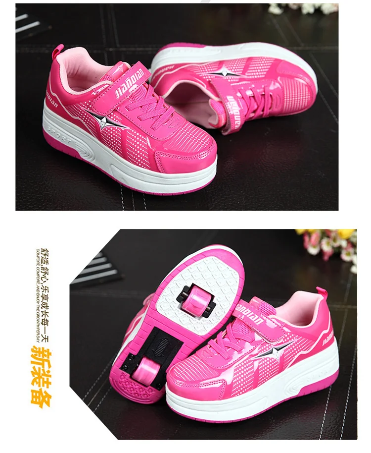 EUR 28-42 NEW Children Junior Roller Skate Shoes Kids Sneakers With Two heelies Boys Girls Wheels Shoes Adult Casual boys Shoes