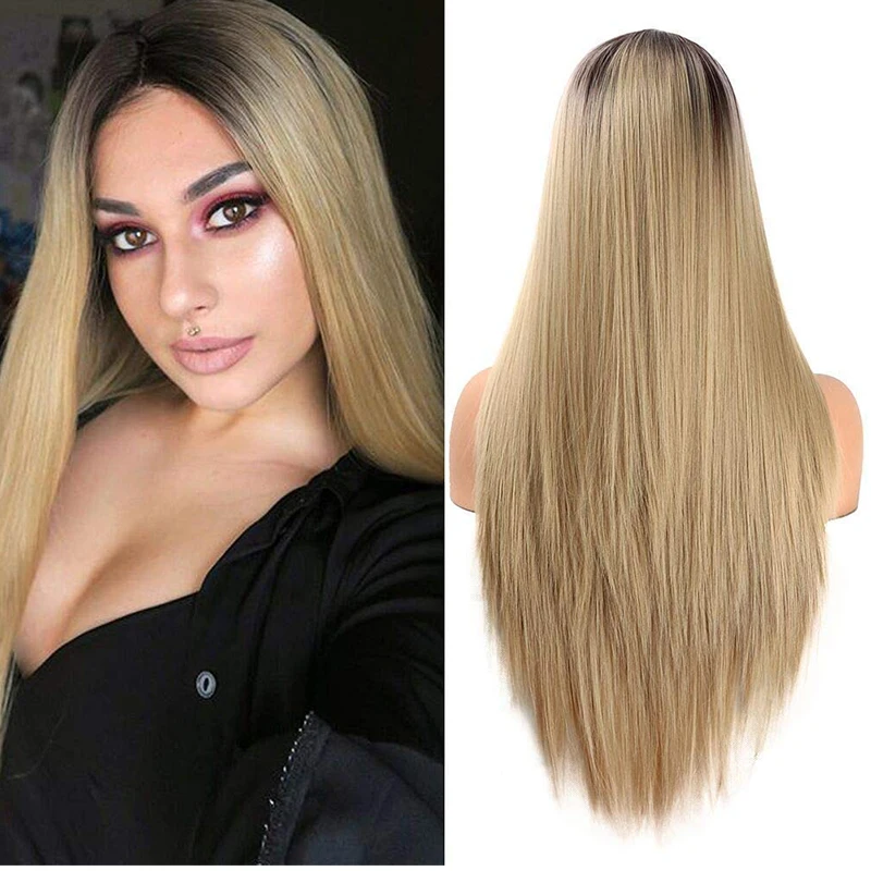Длинные Синтетические парики Ombre DIY натуральные волнистые для чернокожих женщин