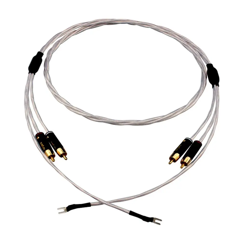 HIFI высококачественный 7N OFC 2RCA штекер-штекер посеребренный экранированный Sire Vinyl LP