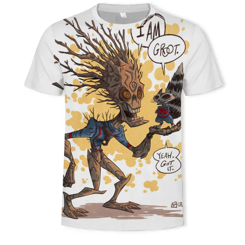 

New 2021 Anime Groot Tree Kids Boy Girl Cute T Shirt 3D Printed Fashion Casual Summer Men Women T-Shirt Child Clothes Tops Tees