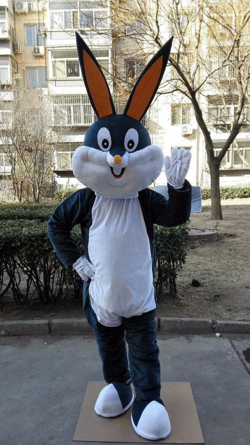 Новый мультфильм синий пушистый кролик костюм талисмана косплэй Вечерние игры
