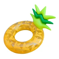 mik giant inflatable pineapple swimming ring with backrest adults pool floats circle summer outdoor beach party water fun play