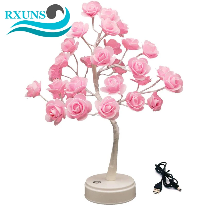 Настольная лампа роза USB ночник украшение для дома подарок девочек подростков