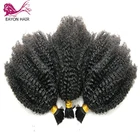 EAYON 100% человеческие волосы для плетения, без Уточки, афро кудрявые волосы без повреждений, Mogolian, плетеные волосы для наращивания, 100 глот