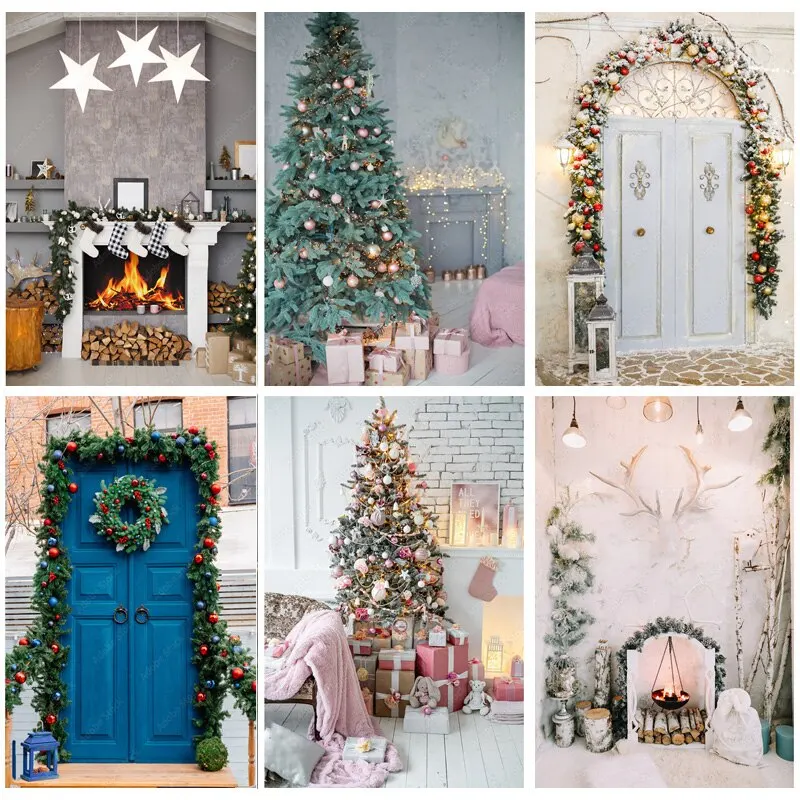 

SHUOZHIKE Christmas Theme Photography Background Snowman Christmas tree Children Backdrops For Photo Studio Props SDSD-08
