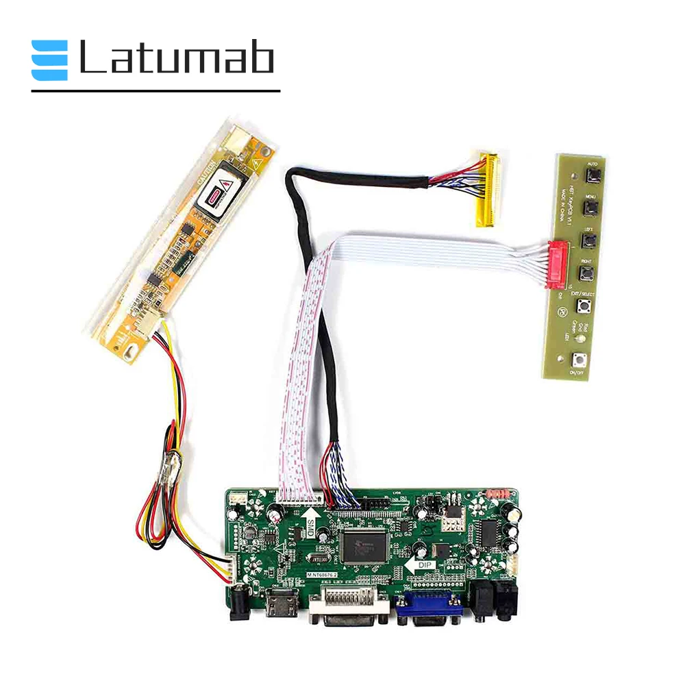 

Latumab Controller Board for N140A1-L01 / N140A1-L02 LVDS 14" LCD Display 1280×768 Matrix HDMI+DVI+VGA Driver Board