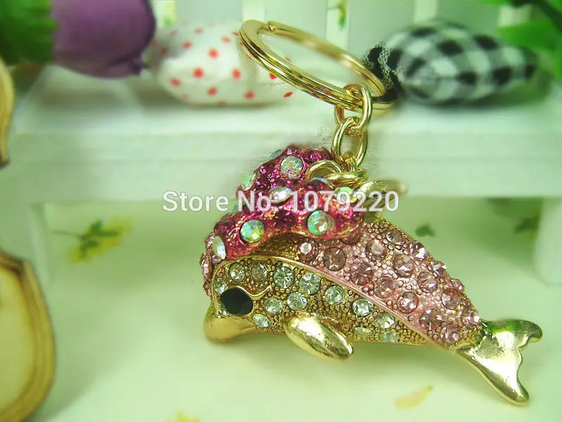 C T брелок с дельфином стразы Хрустальный для автомобильных ключей женский |