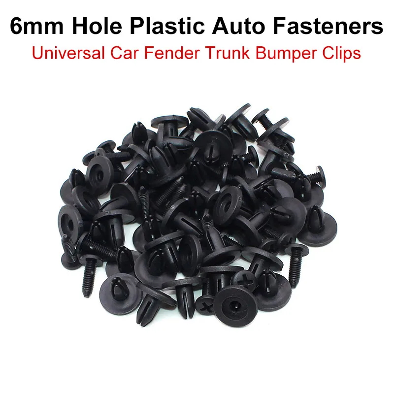 100 шт 6 мм отверстие Диаметр Пластик расширения заклепки застежка-молния зажимы