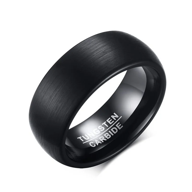 Черные мужские кольца 8 мм кольца из нержавеющей стали модные матовые кольца для мужчин обручальные свадебные аксессуары