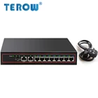 Коммутатор Ethernet TEROW, 10 портов, 100 Мбитс, с 8-POE + 2LAN Rj45, VLAN250Mвнешний источник питания, для камеры HaikangDahuaTP