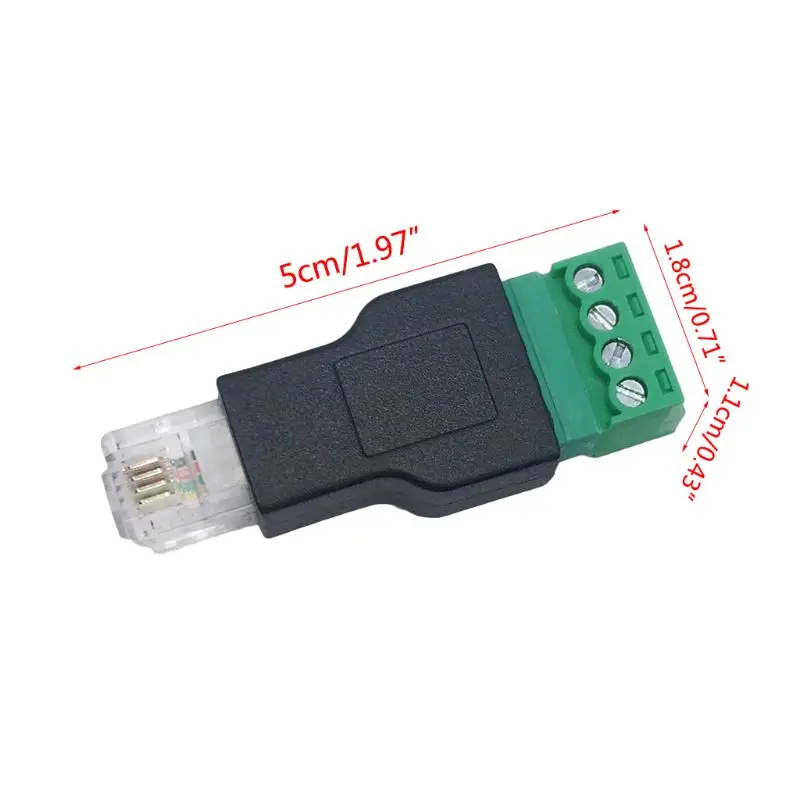 RJ11 К Винтовые клеммы адаптер мужчина к 4 Pin разъем сплиттер Защитная