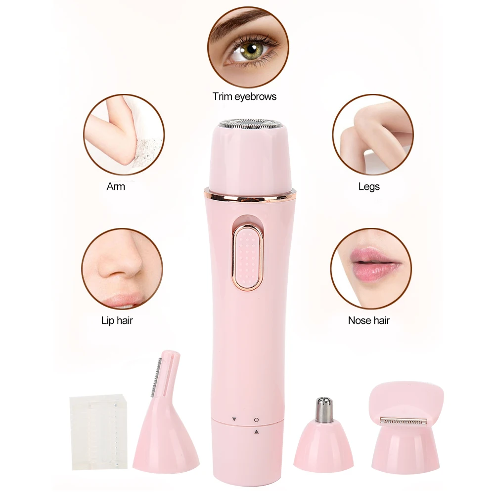 Портативный Аккумуляторный триммер для волос в носу и ушах 4 1 USB эпилятор бритва