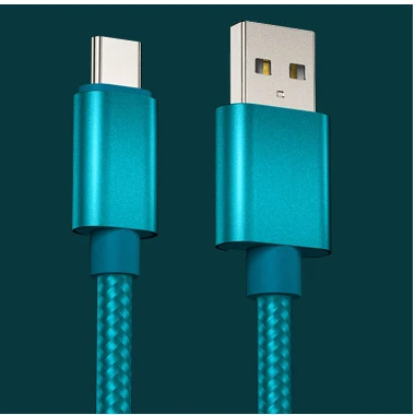 1 м 2 м 3 м usb type-C Дата-кабель для быстрой передачи данных зарядки передачи данных для huawei P10/P20/P30 Xiaomi Honor мобильные телефоны нейлоновые цифровые кабели - Цвет: Blue Type-C