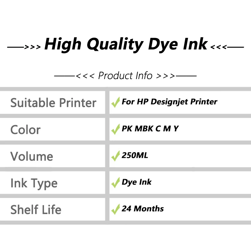 Чернила для принтера HP Designjet 250 500ps 500 800 T620 T770 T790 T795 T1110 T1120 Z2100 Z5200 5000 мл | Компьютеры и