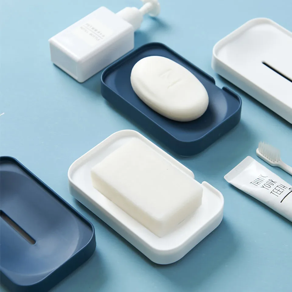 

Bathroom Soap Box Draining Soap Holder Seat Support Soap Rack Box Bathroom Kitchen Plastic Home Shower Soap Box